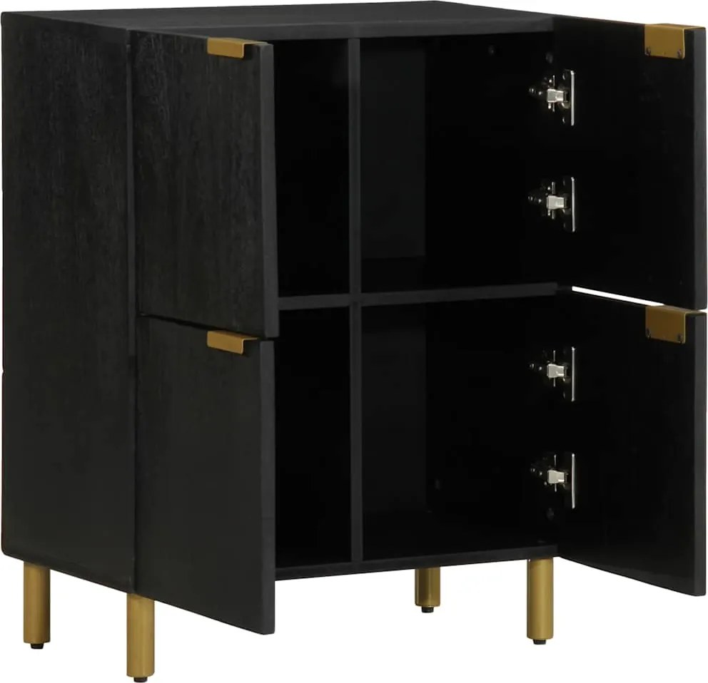 4017674 vidaXL Сайдборд, черен, 60x33x75 см, инженерно дърво