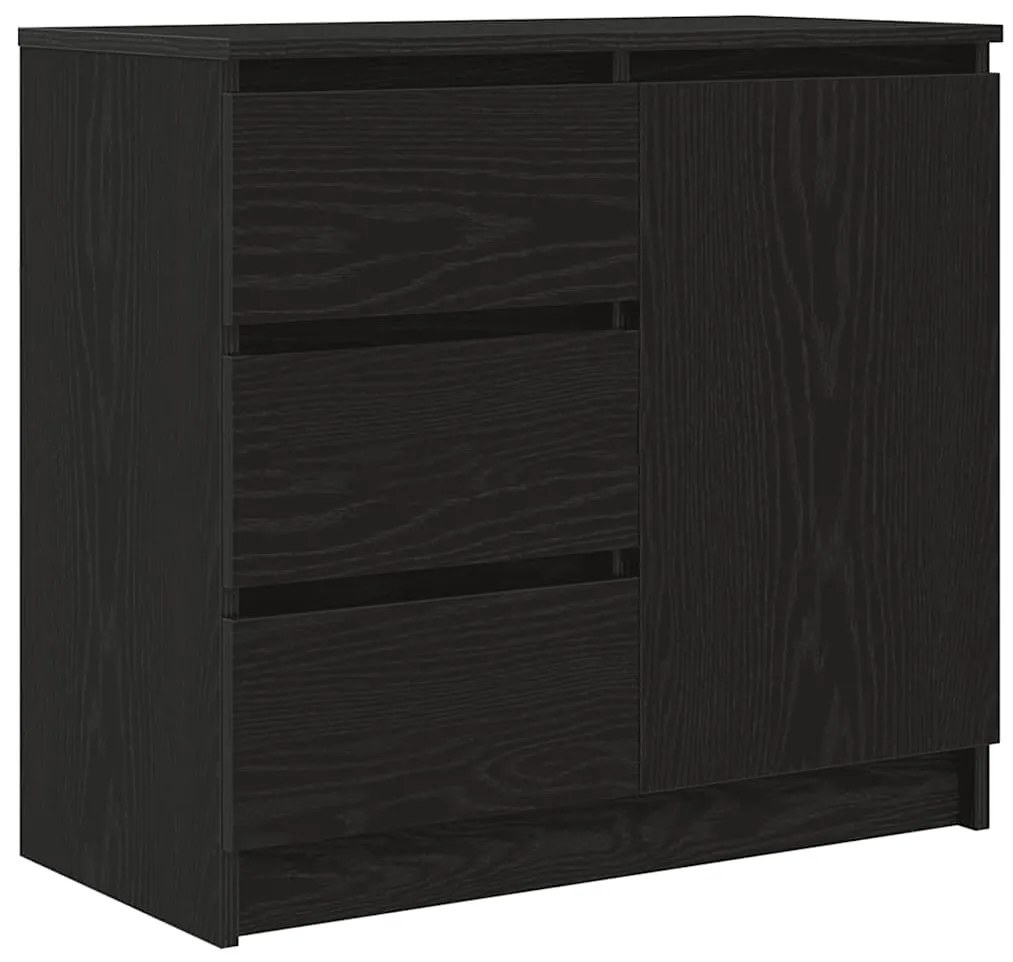 861572 vidaXL Бюфет с чекмеджета, черен дъб, 71x35x65 см, инженерно дърво
