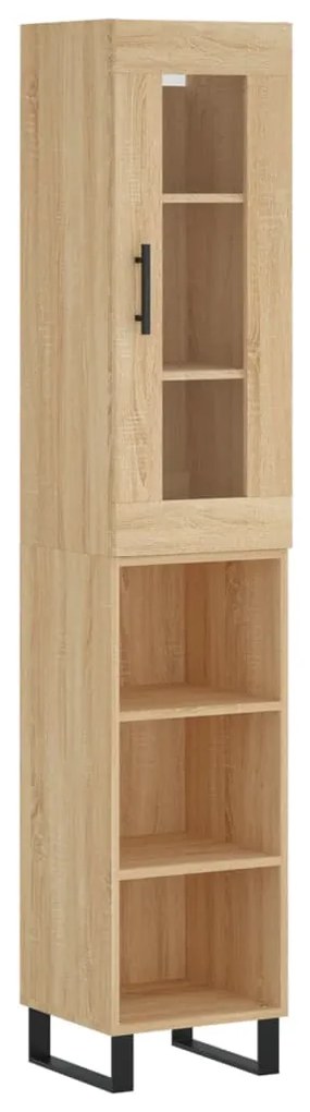 3199388 vidaXL Висок шкаф, сонома дъб, 34,5x34x180 см, инженерно дърво