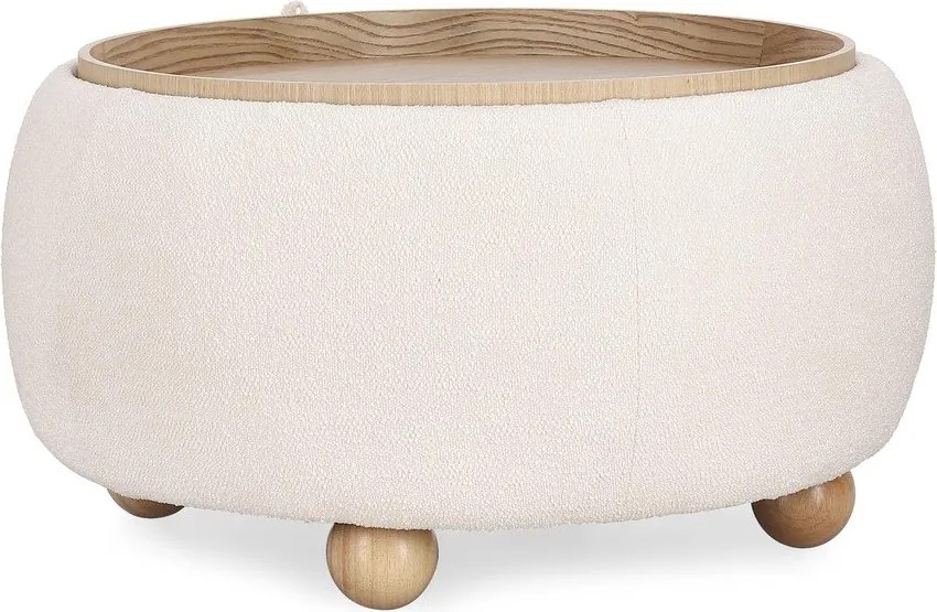 Кремава табуретка от прежда с примки от букле Irisha – Bizzotto