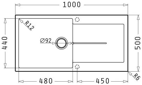 мивка Pyramis Ithaka 1B 1D Plus-сиво-100 x 50 cm.