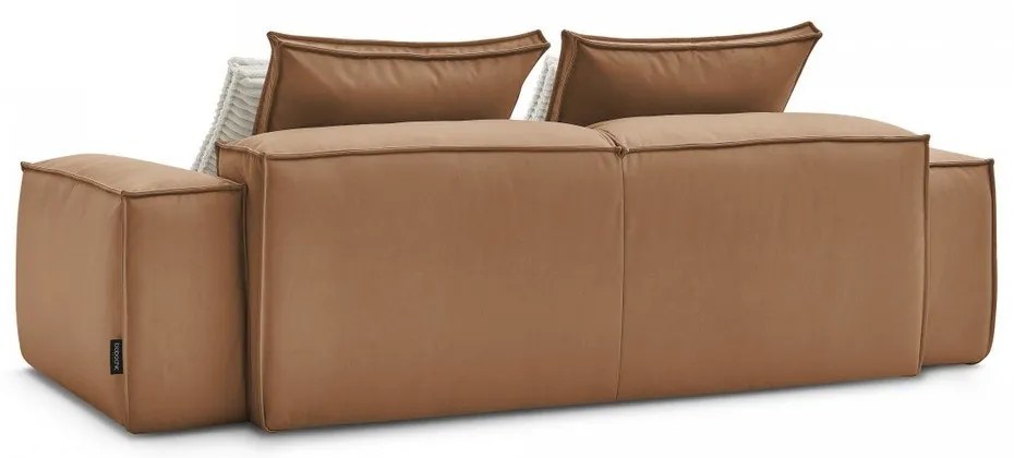 Кафяв диван от изкуствена кожа 260 cm Boheme – Bobochic Paris
