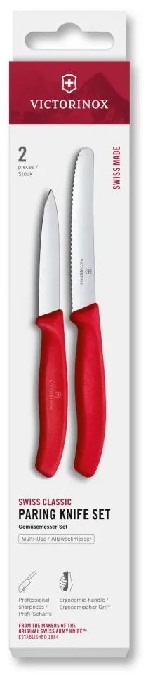 Victorinox - Комплект кухненски ножове за зеленчуци SWISS CLASSIC 2 бр. червен
