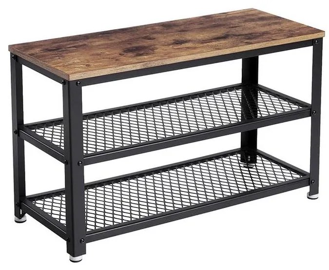 Обувен шкаф DAVOR кафяв/черен