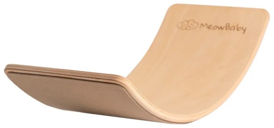 Бежова/естествена балансираща дъска от масивен бор 80x30x18 cm Montessori – Meowbaby