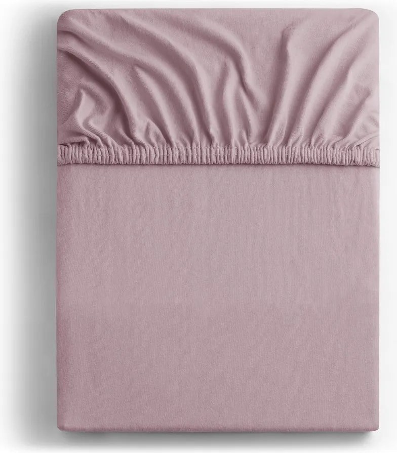 Сиво-розов еластичен чаршаф от джърси 90x200 cm Amber – Restilo