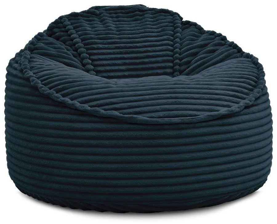 Тъмносин пуф от рипсено кадифе Socrate – Bobochic Paris