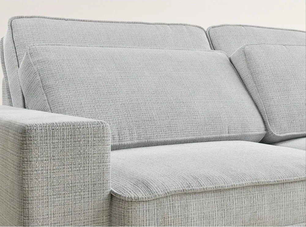 Светлосив шенилов ъглов диван (десен ъгъл/L форма) Kirou – Maison de Rêve