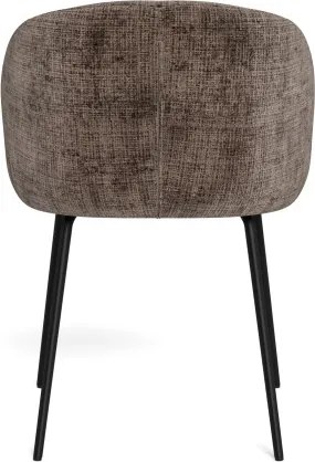 ЦЛЯРА Приглушено кафяво (тъкан Juto 4)/черни крака - МОДЕРЕН ТАПИЦИРАН СТОЛ ЛОФТ ЗА ДНЕВНА/ТРАПЕЗАРИЯ/ОФИС