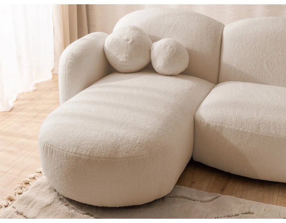 Светлокафяв ъглов диван от букле (U форма) Orbit – Ropez