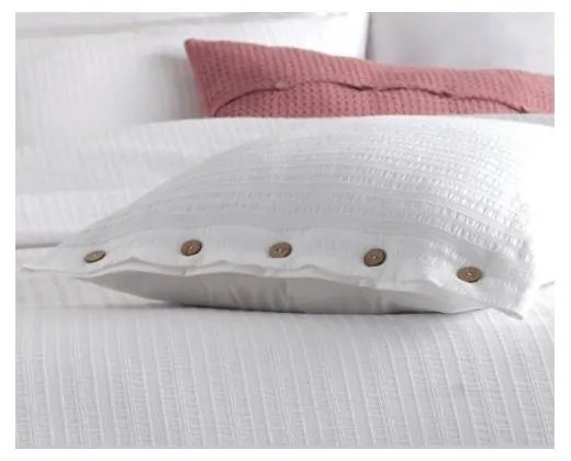 Бяло двойно удължено спално бельо от памук Renforcé 240x220 cm Como Striped – Mila Home Luxury