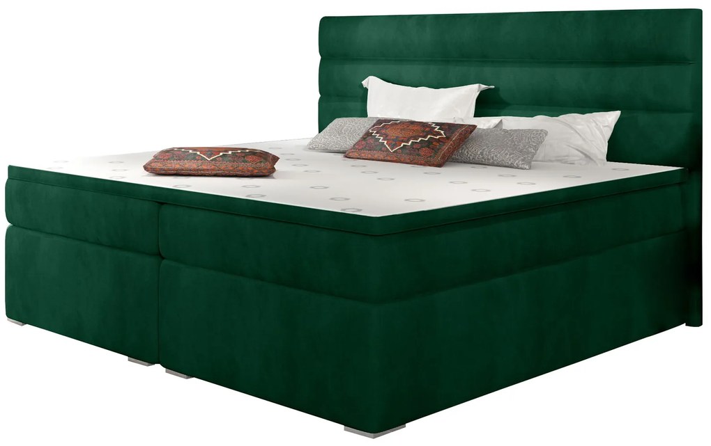 Тапицирано легло Victoria С матрак и протекор-180 x 200-Prasino