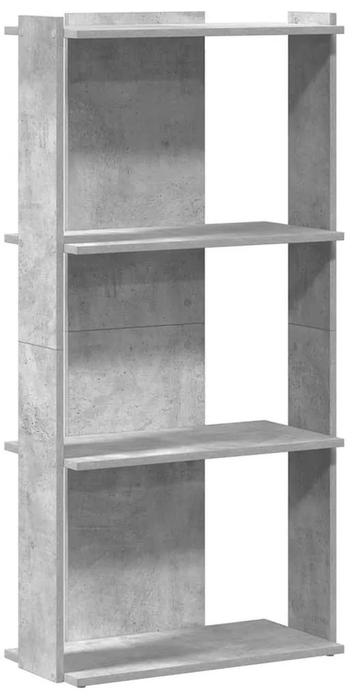 860268 vidaXL Библиотека 3 рафта бетонно сива 60x30x120 см инженерно дърво