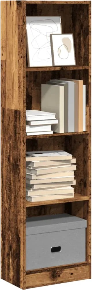 857790 vidaXL Библиотека, старо дърво, 40x24x143 см, инженерно дърво