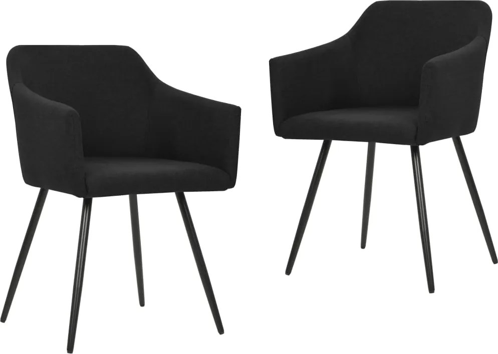 323099 vidaXL 323099  Dining Chairs 2 pcs Black Fabric