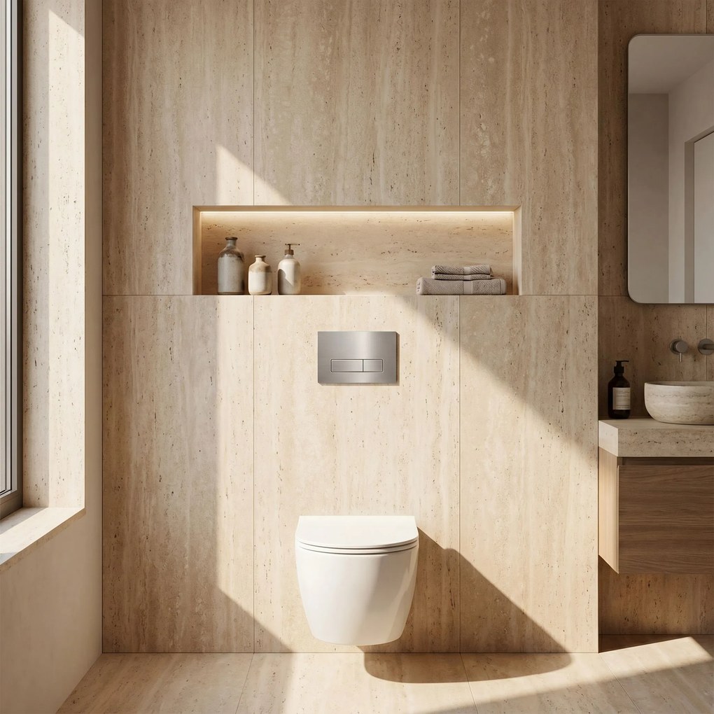 Комплект Структура за Вграждане за WC Slim 024N с Бутон T Brush Steel