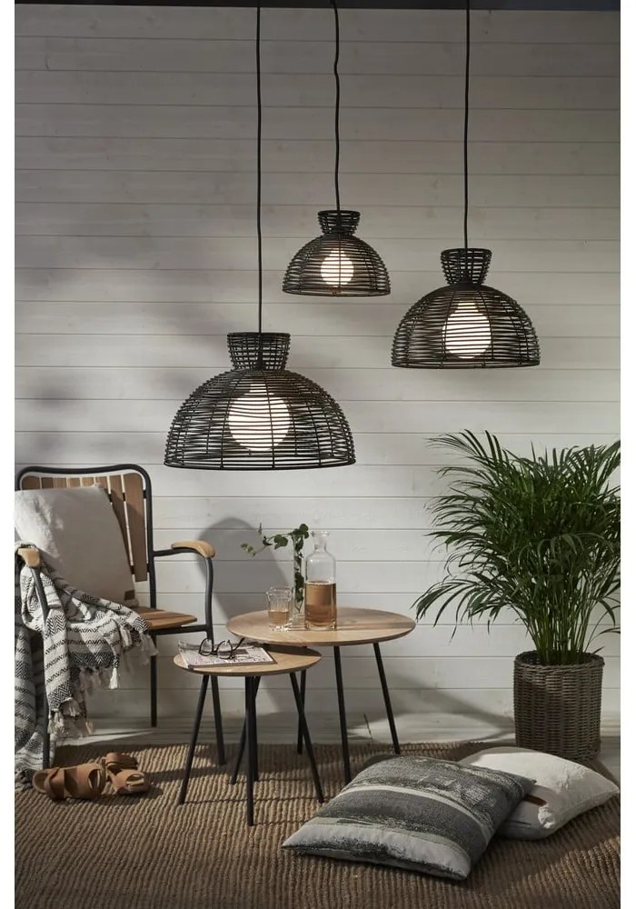 Черен външен абажур за таванно осветление, ø 26 cm Runde - Star Trading