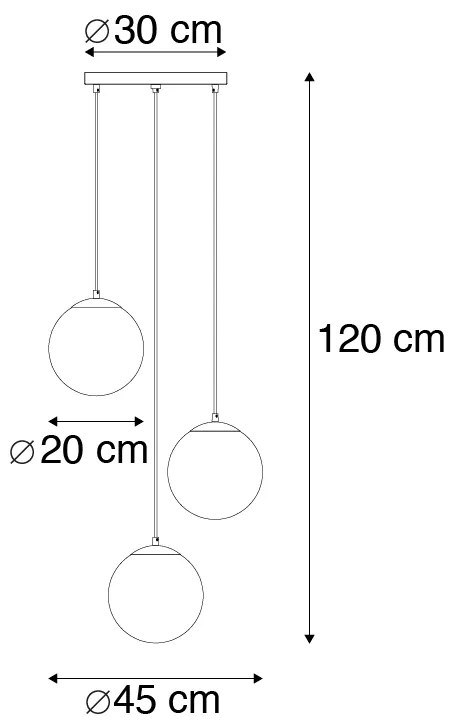 Смарт висяща лампа месинг вкл. 3 WiFi ST64 със синьо стъкло - Pallon