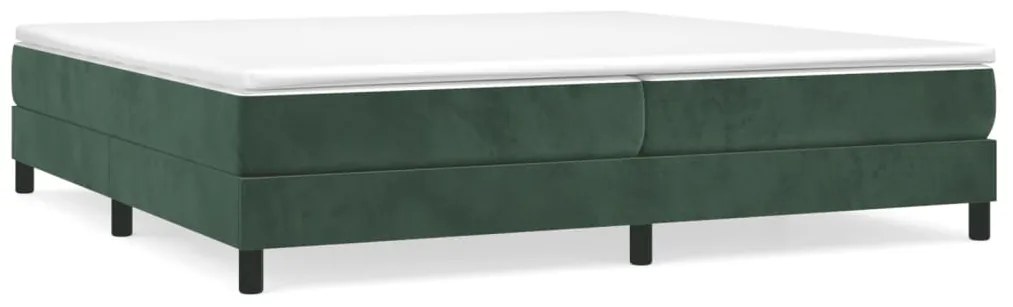 3144354 vidaXL Боксспринг легло с матрак, тъмнозелено, 200x200 см, кадифе