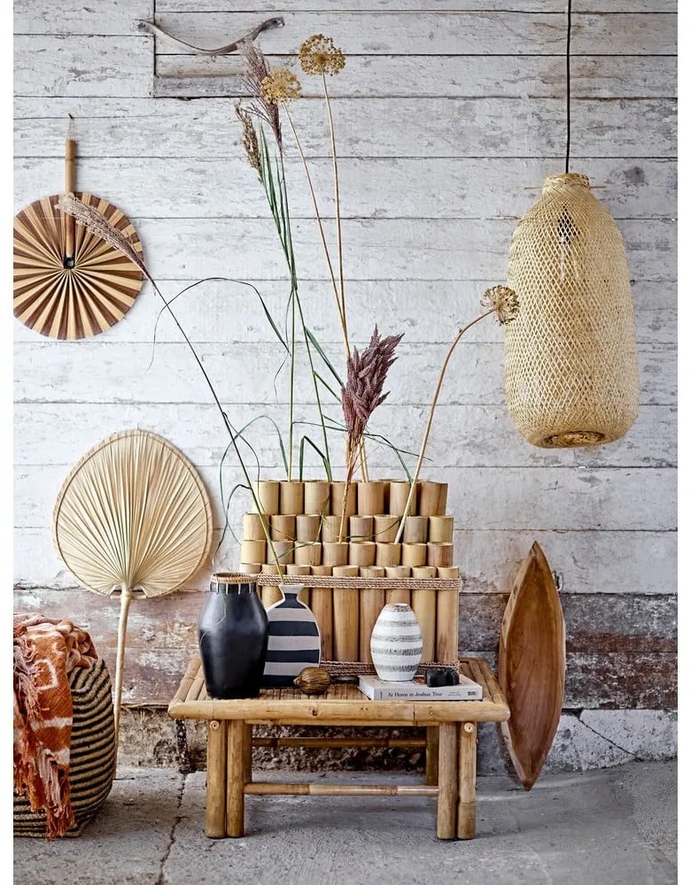 Висящо осветително тяло с бамбуков абажур в естествен цвят ø 25 cm Evert – Bloomingville