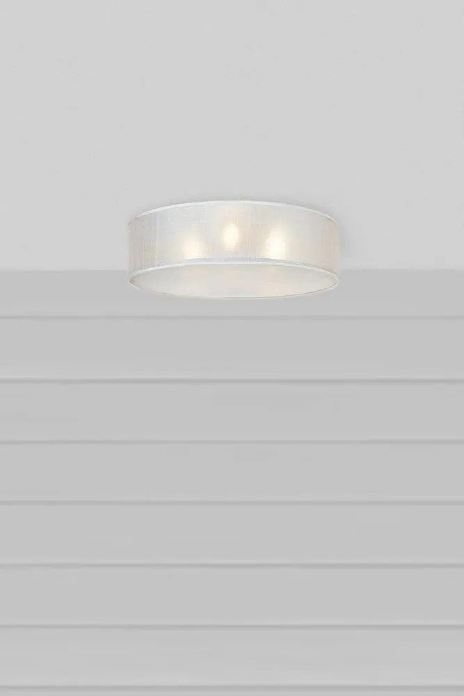 Бяло осветително тяло за таван с текстилен абажур Haru – Markslöjd