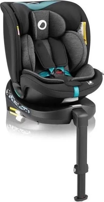 Lionelo - Автокресло с въртяща се база NAVY i-Size 40-150 cm, черно/тюркоазено