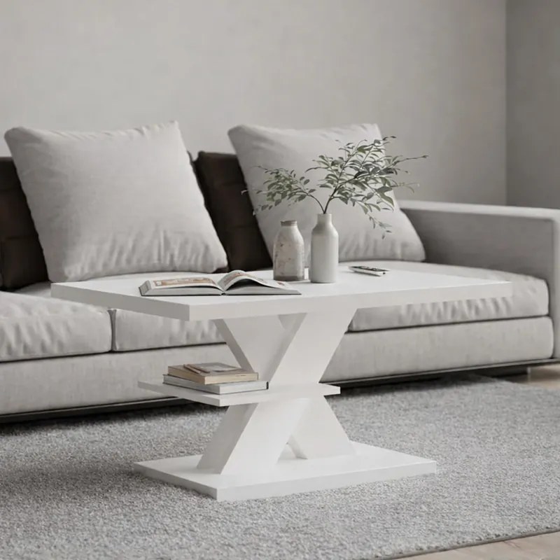 Модерна масичка за кафе Detroit - 90 x 60 x 45 cm Бял