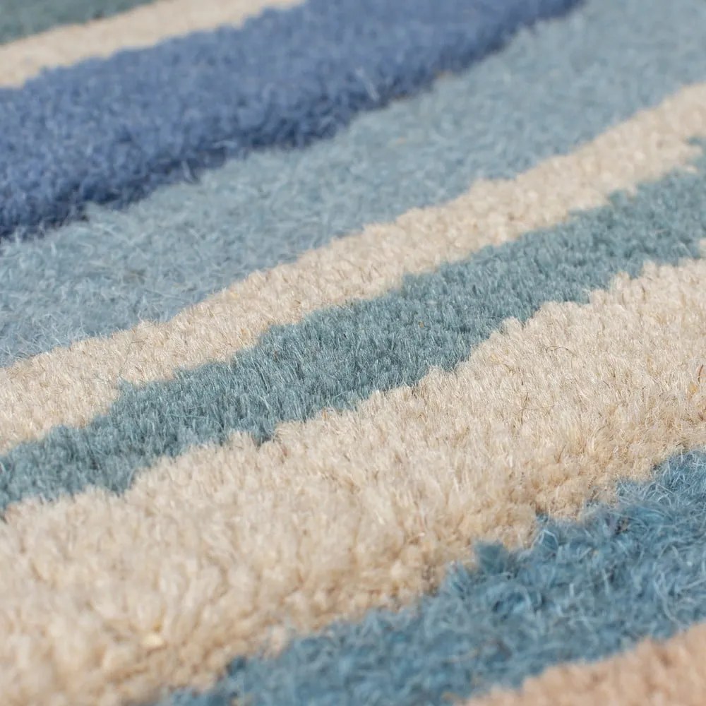 Син ръчно изработен вълнен килим 200x290 cm Abstract Flow – Flair Rugs