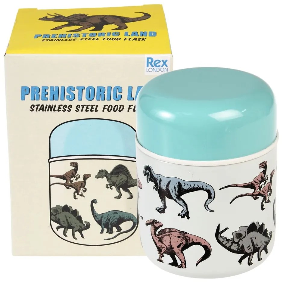 Син/кремав детски термос за храна 280 ml Prehistoric Land – Rex London