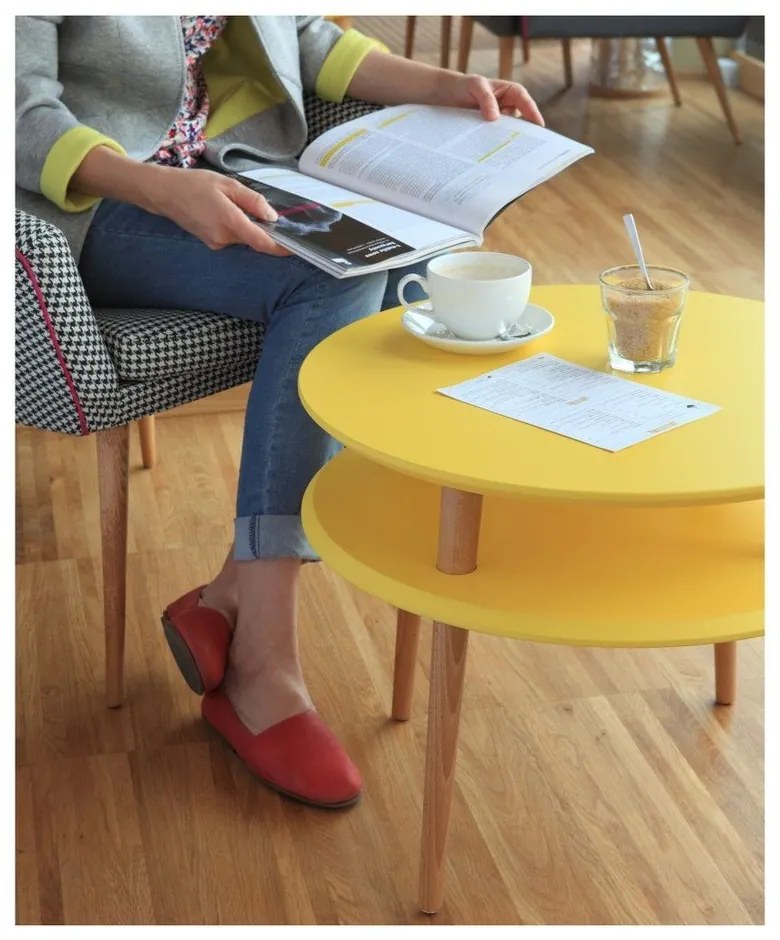 Grafitově šedý konferenční stolek Ragaba UFO, Ø 70 cm