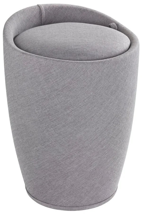 Светлосив кош за пране и табуретка в едно Linen Look, 20 л Candy - Wenko