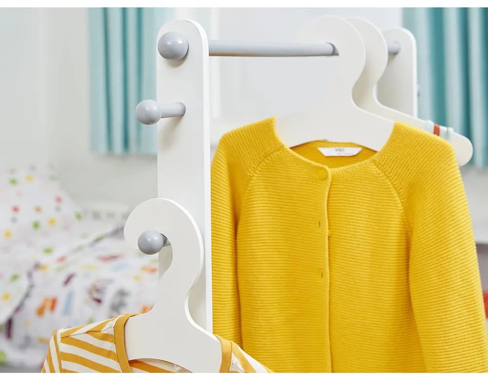 GINGER HOME Дървен щендер за дрехи WHITE/GREY