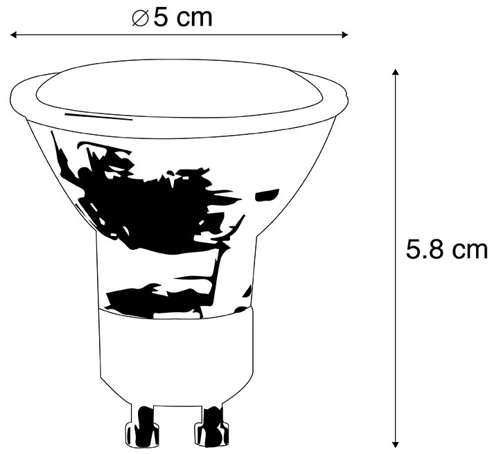 Комплект от 5 LED крушки GU10 3W 250lm 2200K