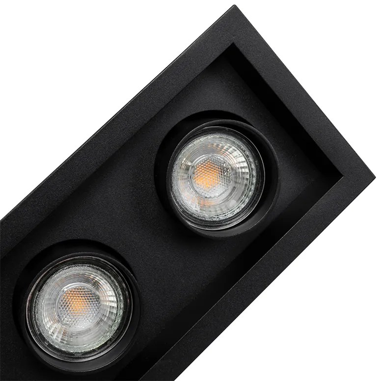 Модерен вграден прожектор черен регулируем 3-светлина - Roof