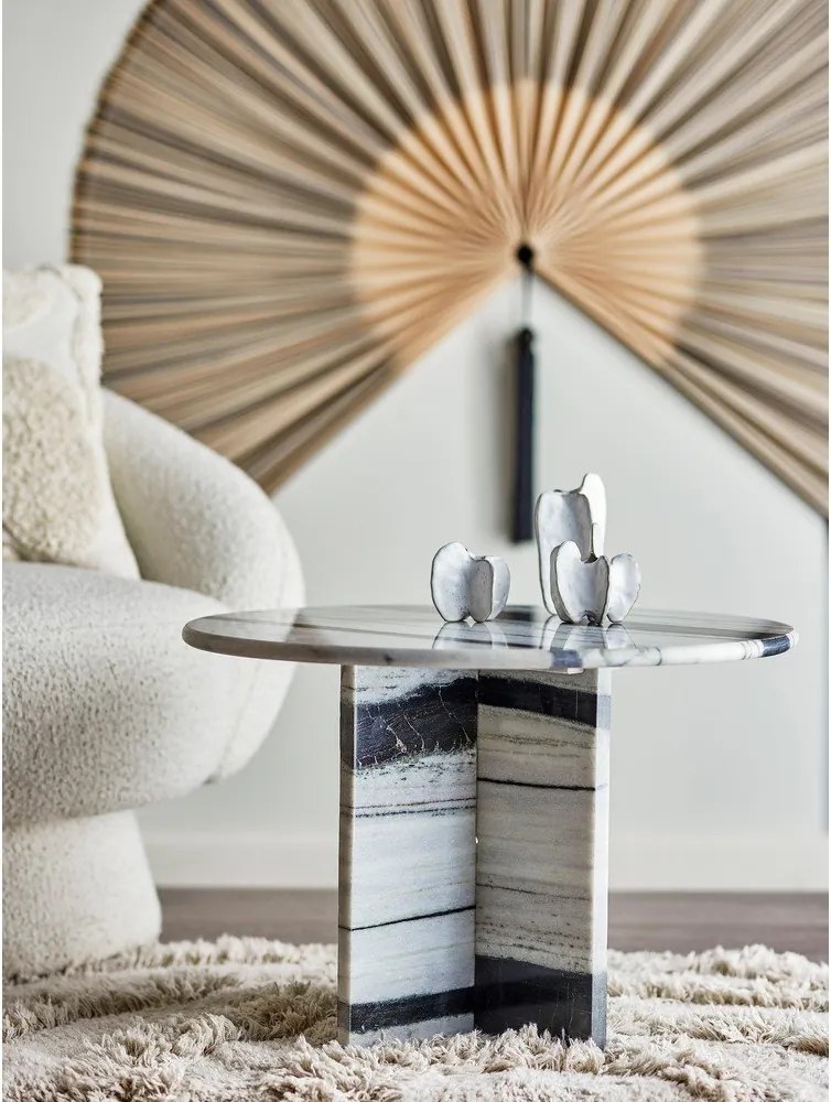 Черно-бял мраморна кръгла масичка за кафе ø 61 cm Rosito – Bloomingville