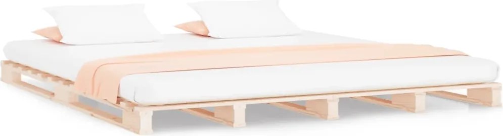 821427 vidaXL Легло от палети, 120x190 см, бор масив, сива, Small Double