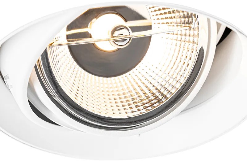 Комплект от 6 модерни вградени спота бели GU10 AR111 кръгли без рамка - Oneon