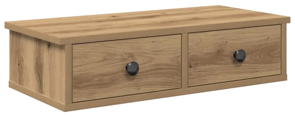 859949 vidaXL Стенен рафт с чекмеджета дъб артизан 60x28x15см инженерно дърво