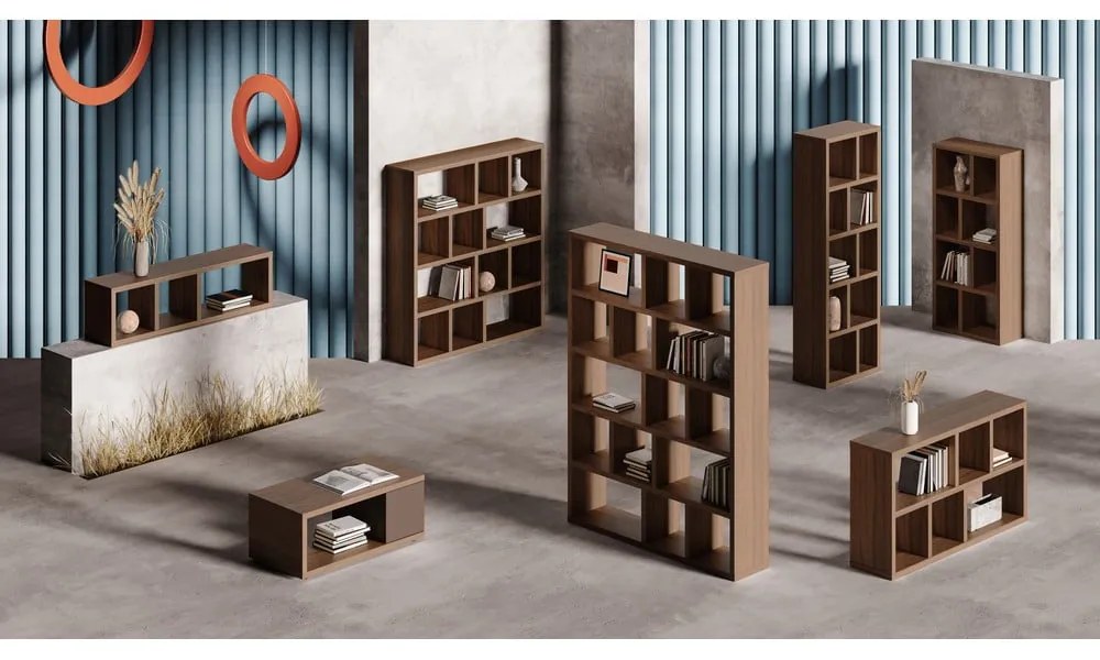 Кафява библиотека от декор от орех 150x83 cm Berlin – TemaHome