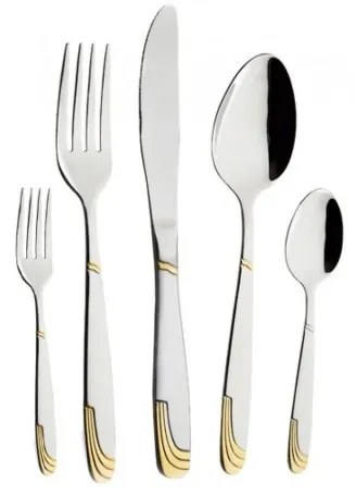 Комплект прибори за хранене Bohmann BP A30-GM, Кутия, 30 бр, Инокс/златист