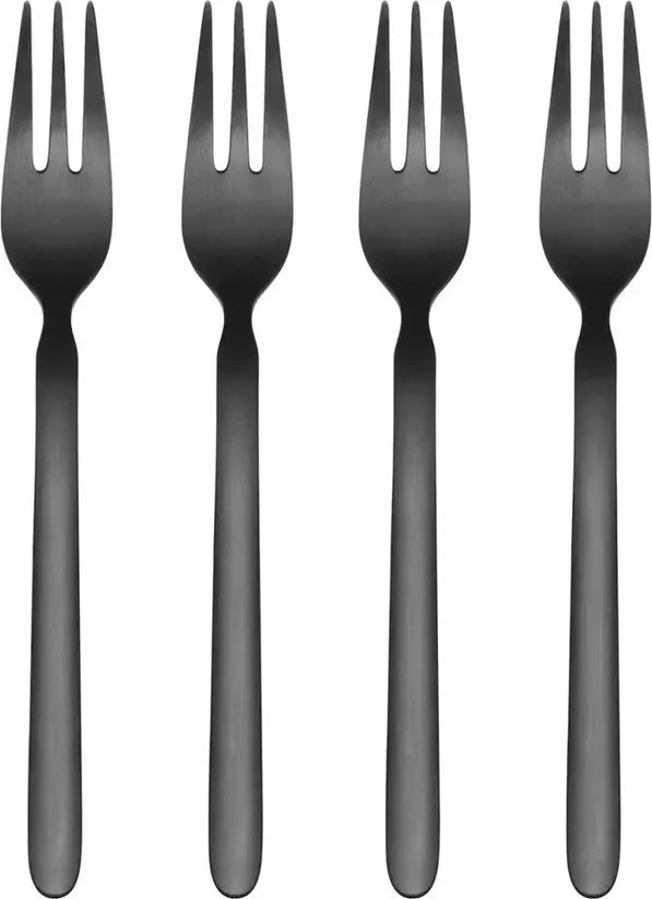 Черни десертни вилици в комплект 4 бр. от неръждаема стомана за 4 души Stella – Blomus