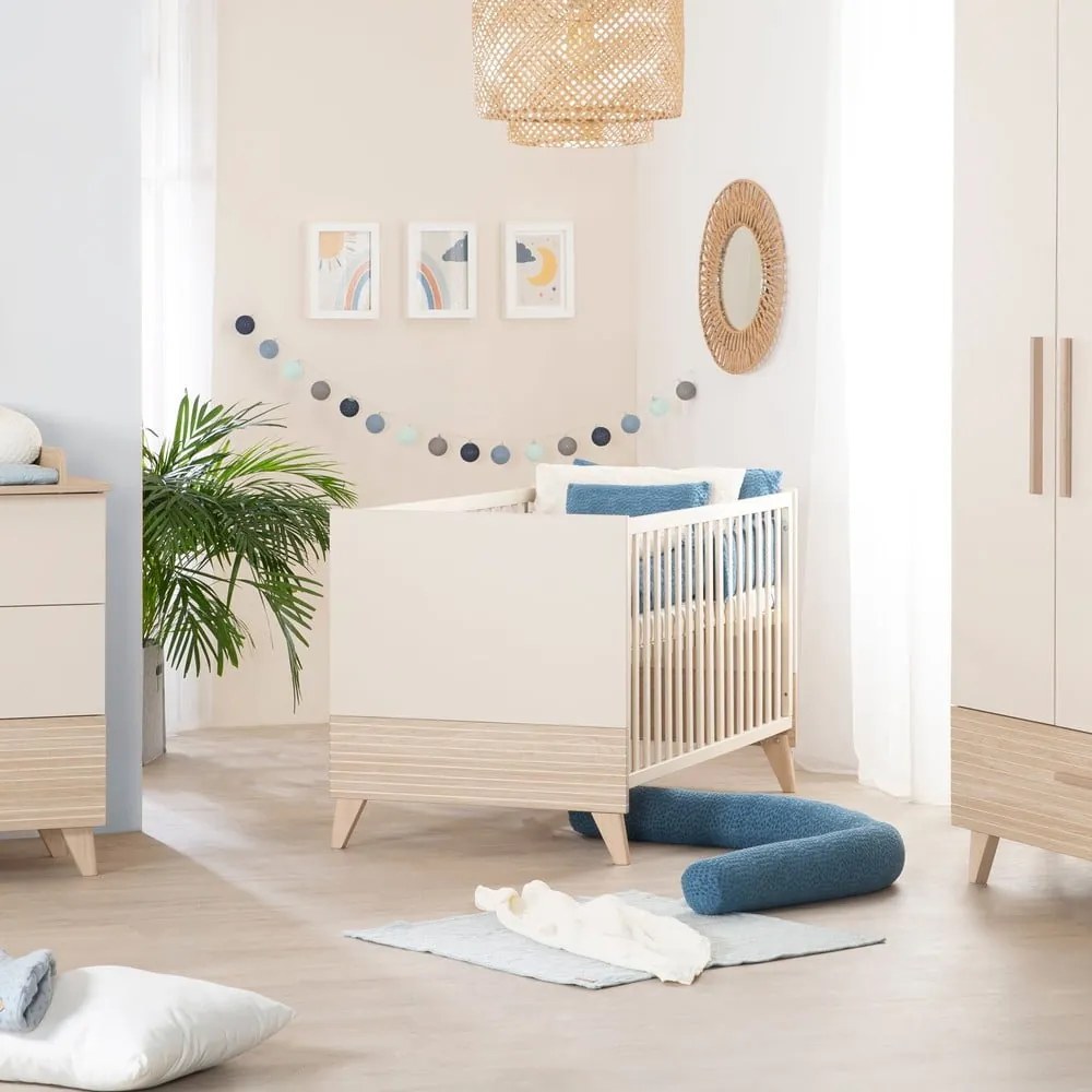 Бежово детско креватче 70x140 cm с регулируема височина Sidney – Roba