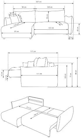 Ъглов диван Alino-Anthraki