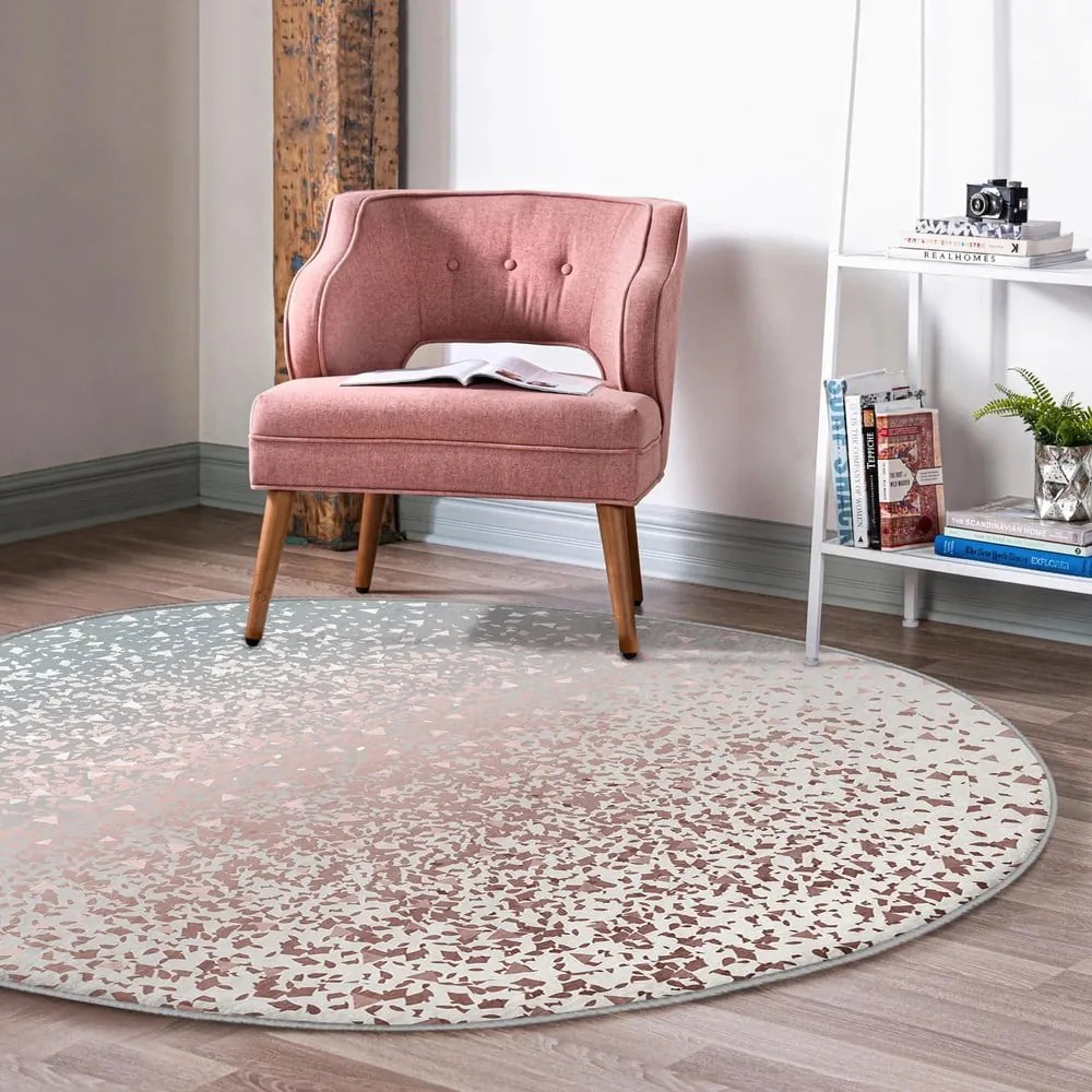 Сив кръгъл килим подходящ за пране и за прахосмукачки роботи ø 80 cm Comfort – Mila Home