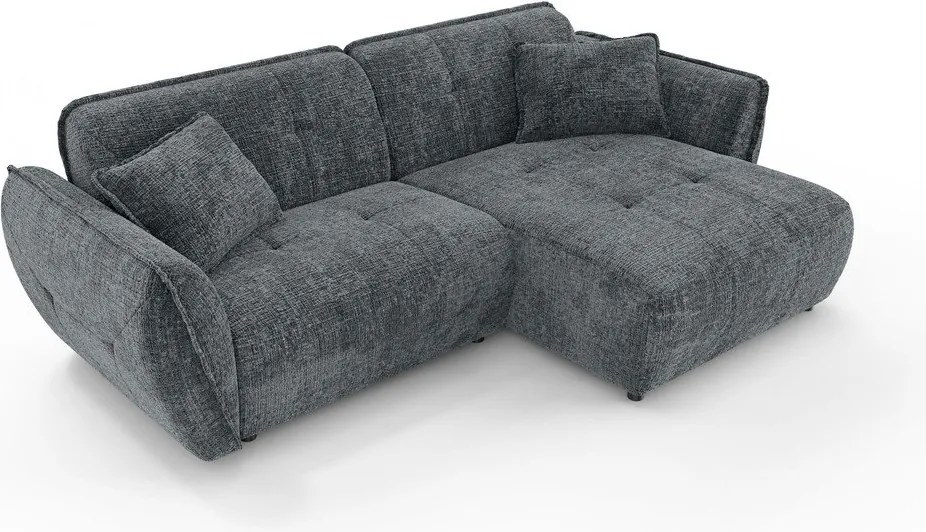 Тъмносив шенилов ъглов диван (десен ъгъл) Nelia – Ropez
