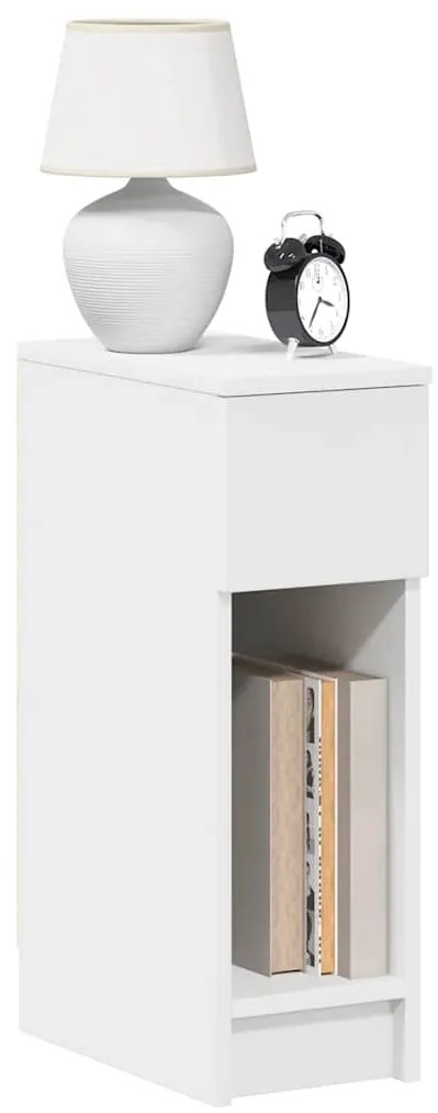 858695 vidaXL Нощно шкафче с чекмедже в бяло 20x36x60 cm