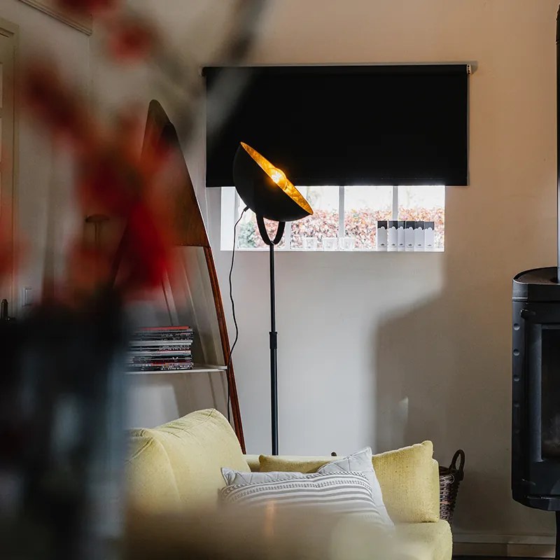 Подова лампа черна със злато 35 см регулируема - Magnax