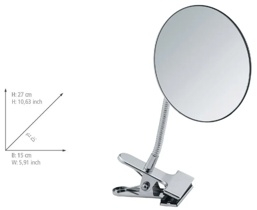 Козметично увеличително огледало (5x) ø 15 cm Clip – Wenko
