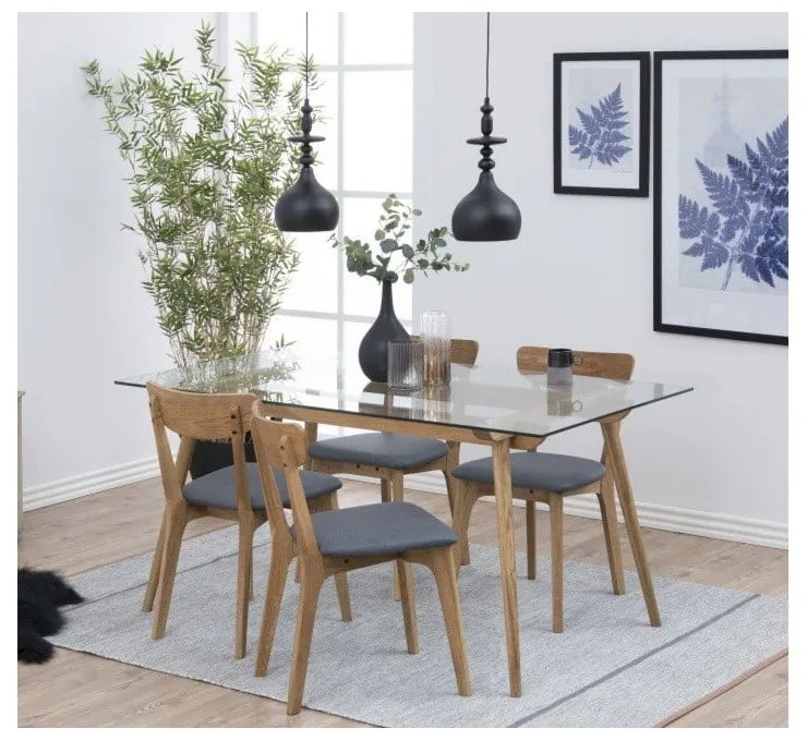 Сиви/в естествен цвят тапицирани трапезни столове в комплект 2 бр. Taxi – Actona