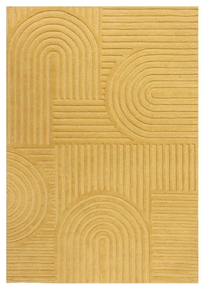 Жълт вълнен килим , 120 x 170 cm Zen Garden - Flair Rugs